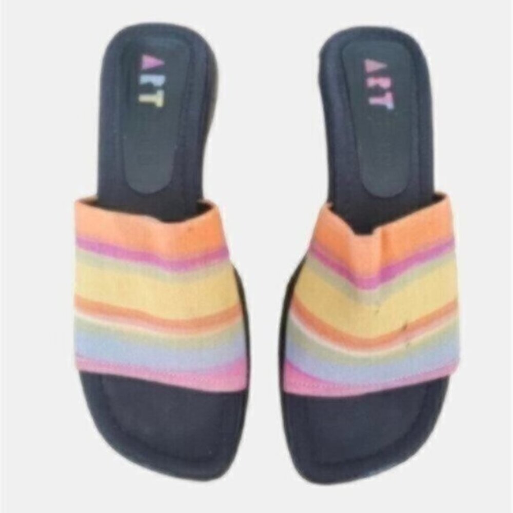 ART 80s Vintage Multi-Color Rainbow Sandals